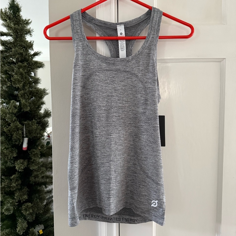 NWT LULULEMON SWIFTLY TECH RACERBACK TANK TOP 2.0 *HIP LENGTH Slate Gray / White